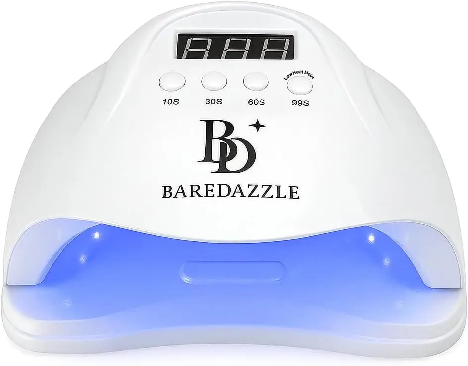 

120W UV LED Nail Lamp for Gel Nails – 4 Timers, LCD Display, Auto Sensor, Low Heat – 36 LED Beads – BAREDAZZLE