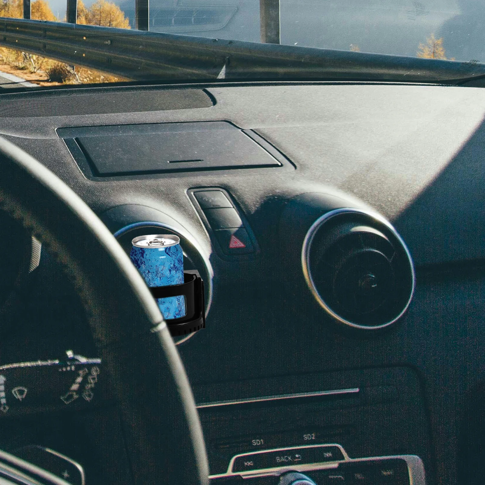 

Car Cup Holder Black Multifunctional Stable Easy Installation Automotive Drink Holder Cupholder Bottle Coffee Air Vent Mount