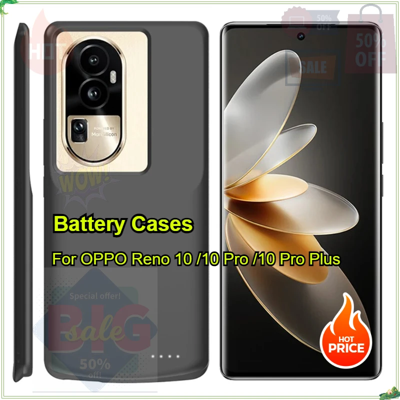 

10000mAh Battery Cases for OPPO Reno 10 Pro Plus Portable Charger Power Bank Cover for OPPO Reno 10 Pro Power Case Powerbank