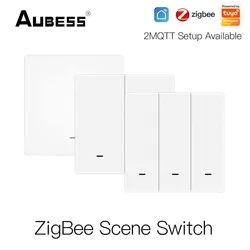 Tuya ZigBee 1-3 Gang Wireless Scene Switch Push Button Controller Battery Powered Smart Home Automation Scenario Smart Life