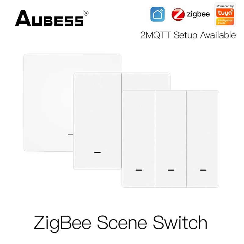 Tuya ZigBee 1-3 Gang Wireless Scene Switch Push Button Controller Battery Powered Smart Home Automation Scenario Smart Life