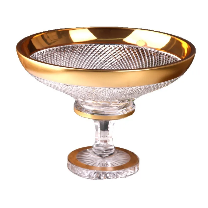 

Crystal glass household living room light luxury fruit plate fruit bucket