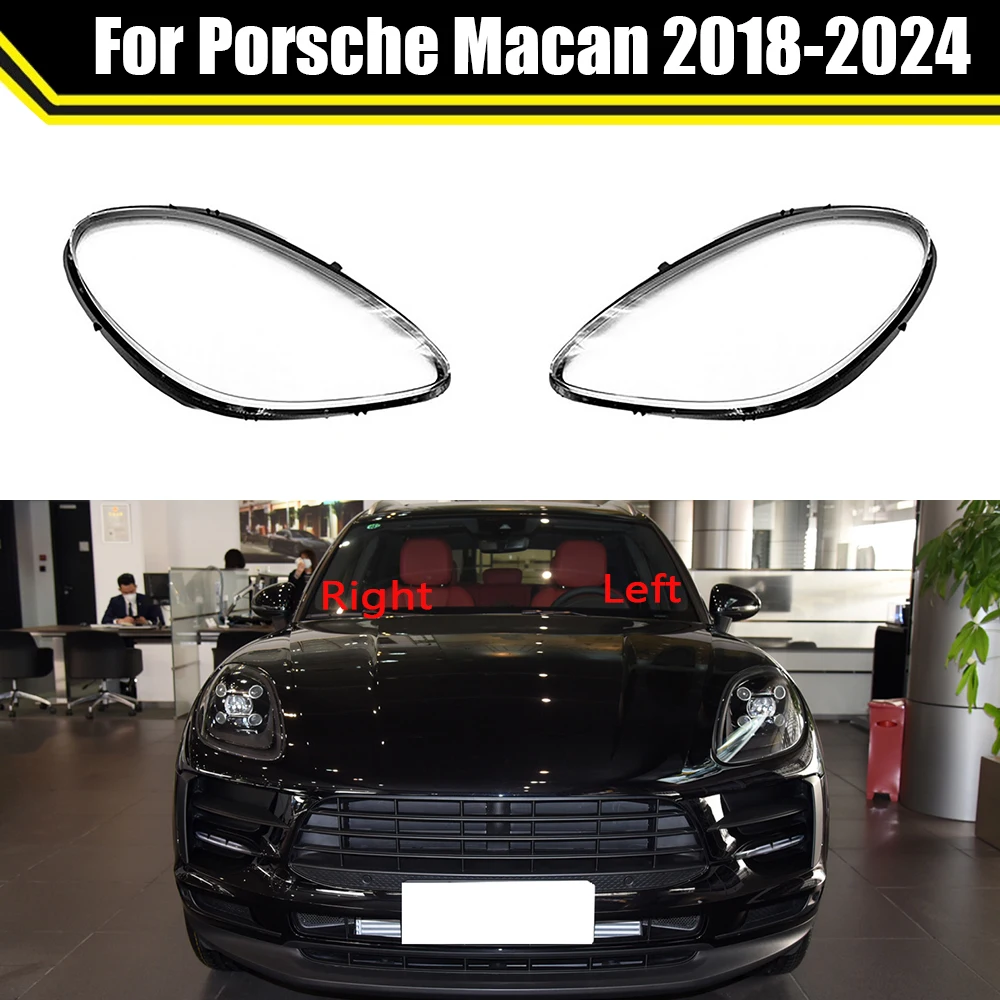 

Front Car Protective Headlight Clear Lens Cover Shade Shell Transparent Light Housing Lamp Caps For Porsche Macan 2018-2024