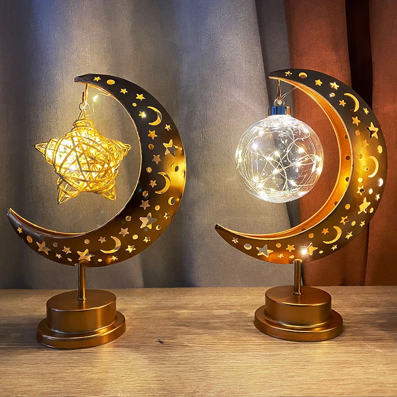 1PCS Homeleo Rustic Moon Lamp For Ramadan Decorations Lampu Raya Hari Raya Decoration
