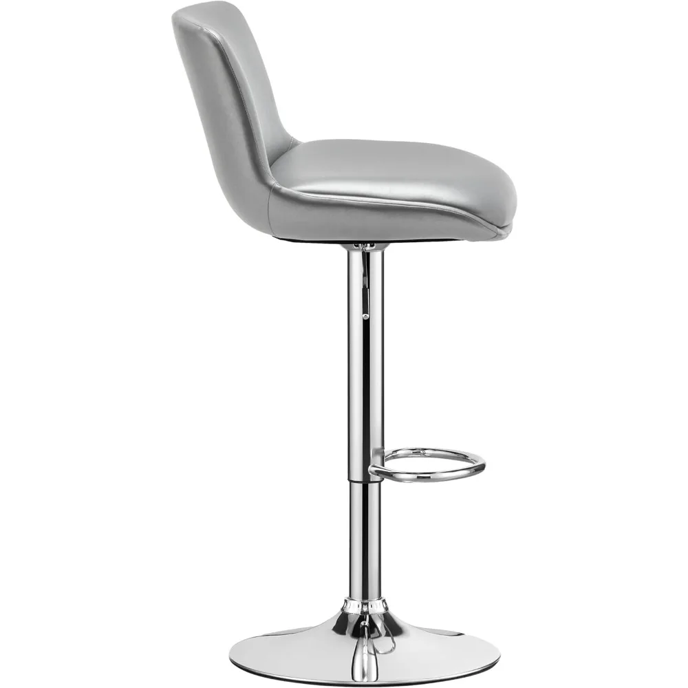 Sgabelli da bar, Sgabello girevole moderno imbottito con schienale per bar e bancone, altezza regolabile da 24 a 34, set di 2