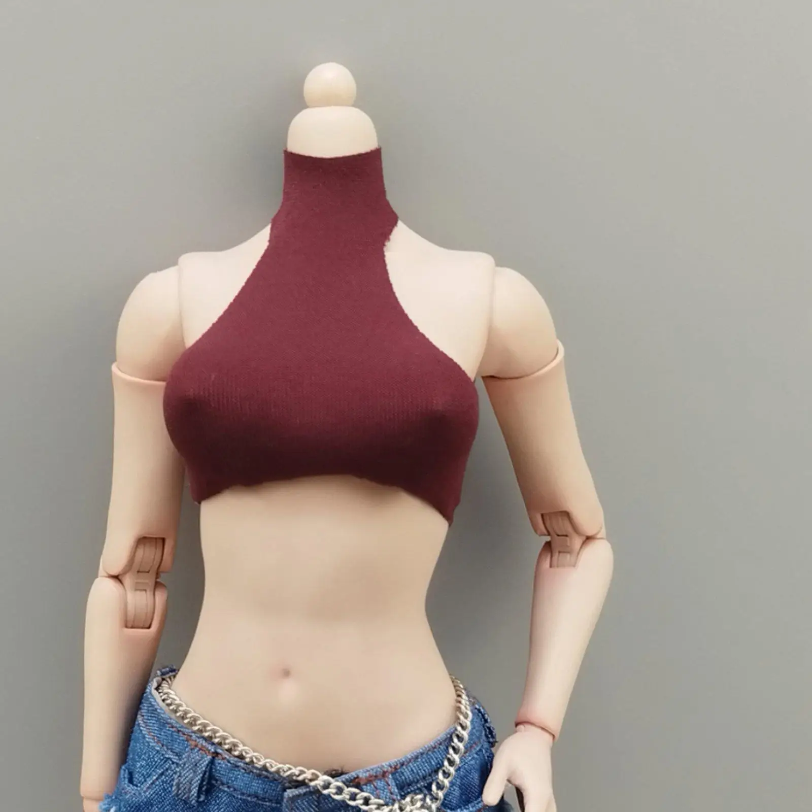 Backless High Neck Halter Tank 1 6 Dolls Clothes Sleek Crop Top for 12 Inch Fashion Doll Display