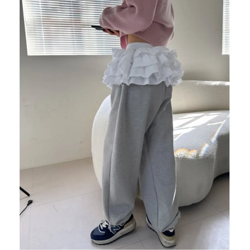 

Женские повседневные спортивные брюки-юбка Fce Lined Cake Skirt, длинные, осенне-зимние, новые, асимметричные, с завышенной талией