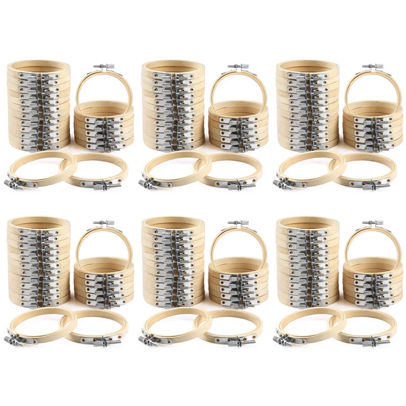 

120 шт., 3-дюймовые бамбуковые пяльцы для вышивания, круглые деревянные круглые пяльцы для вышивки крестом, круглое кольцо для художественного ремесла, удобное шитье