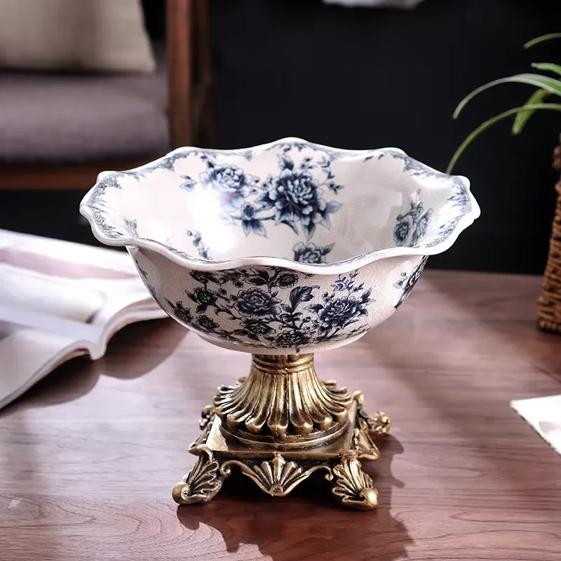 Arabian Style Ceramic Fruit Plate American Retro Home Decoration Dried Fruit Tray for Party Dinner Coffee Table Decor