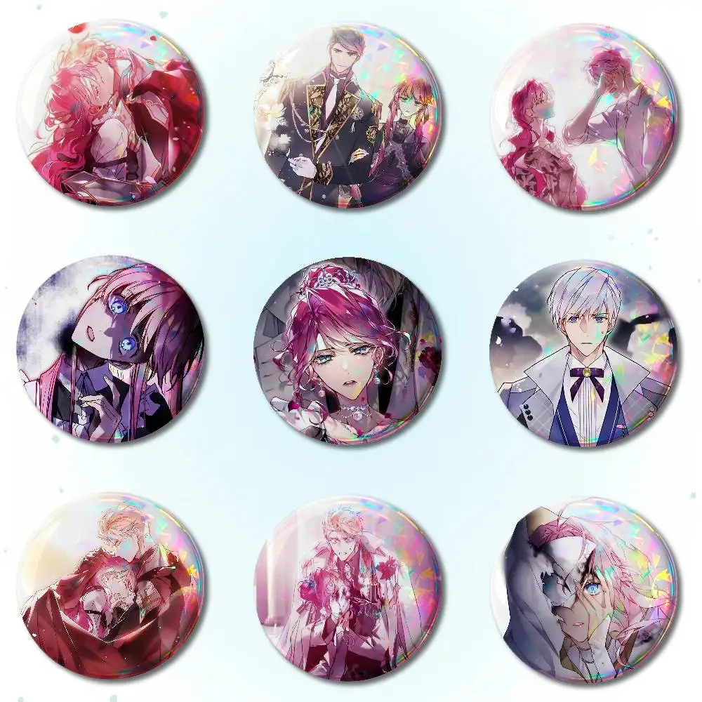 Villains Are Destined To Die Badges Round Brooch Cute Cartoon Idol Cosplay Badges DIY Backpack Clothing Jewelry Pins