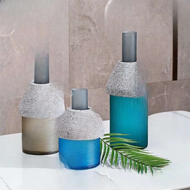 Creative stained glass vase, soft decoration in living room and home model room