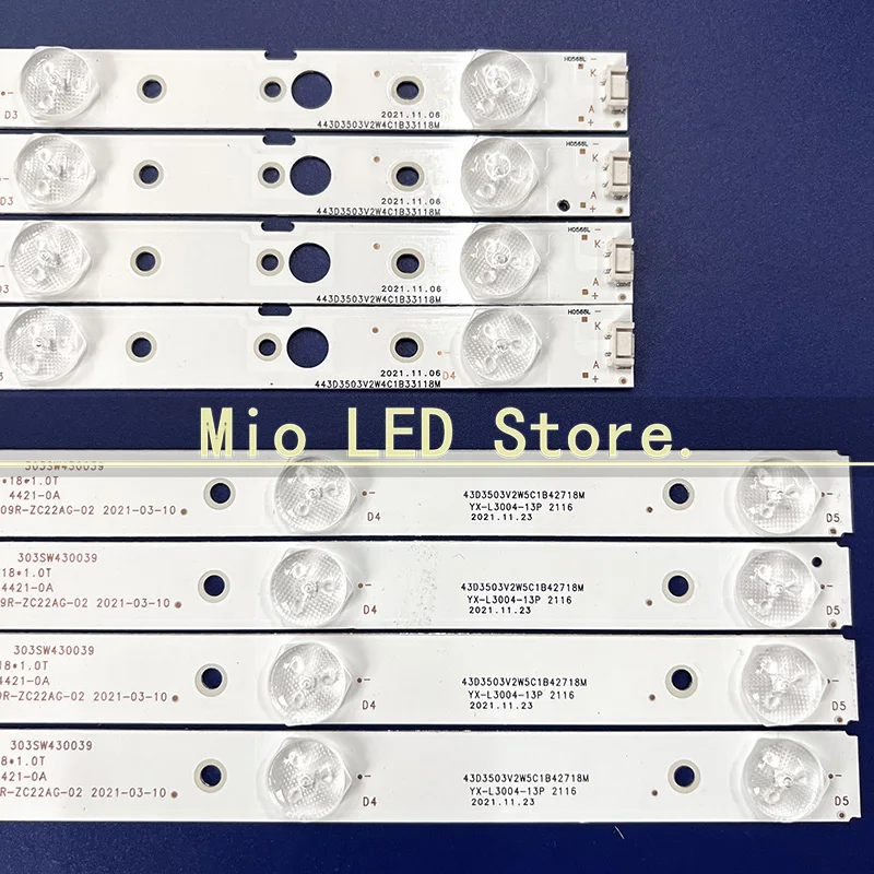 100% New 32pcs=4Kits LED strips for TV 43UG620V 43UJ620V 43UJ6200 UA CRH A4330300104L6CNRev1.0 I CRH A4330300105R6CNRev1.0 I