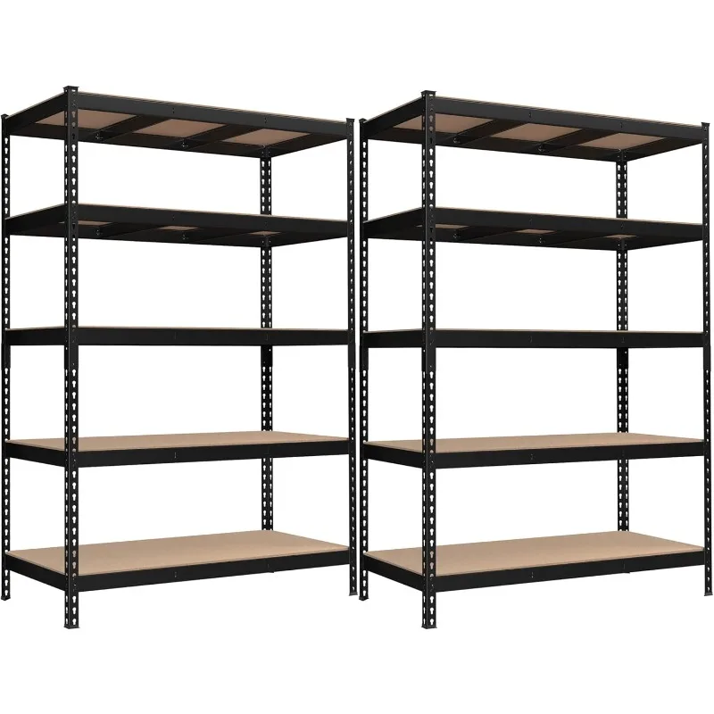 Tier Storage Shelves Set of 2 Garage  Boltless Assembly Adjustable Shelving Units Load 1929 lb Each Shed Warehouse Basement