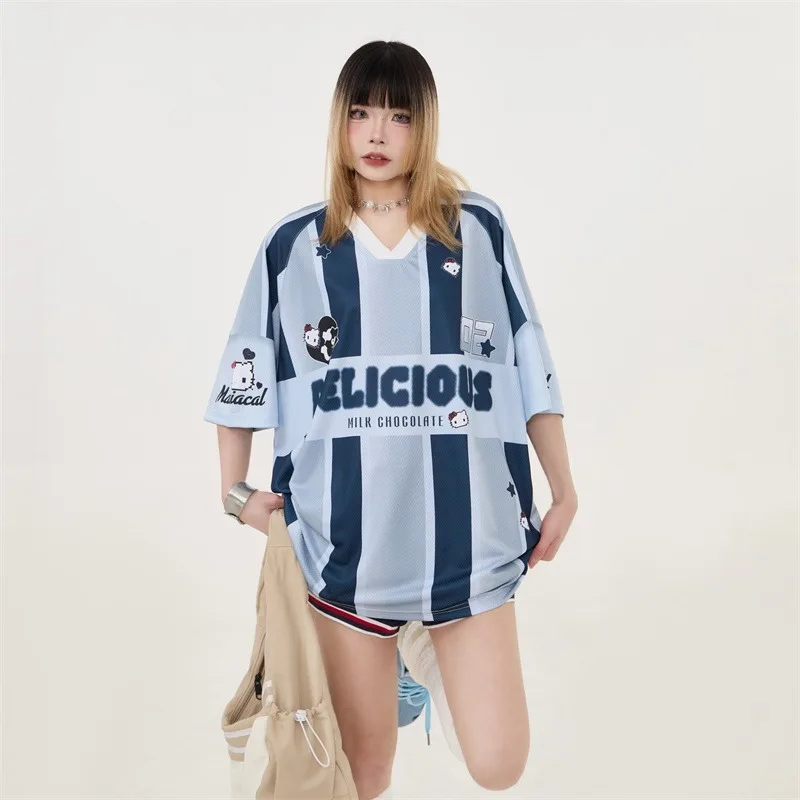 

Новая женская летняя футболка с v-образным вырезом и 3D-принтом в американском стиле ретро, дышащий и быстросохнущий спортивный топ с короткими рукавами