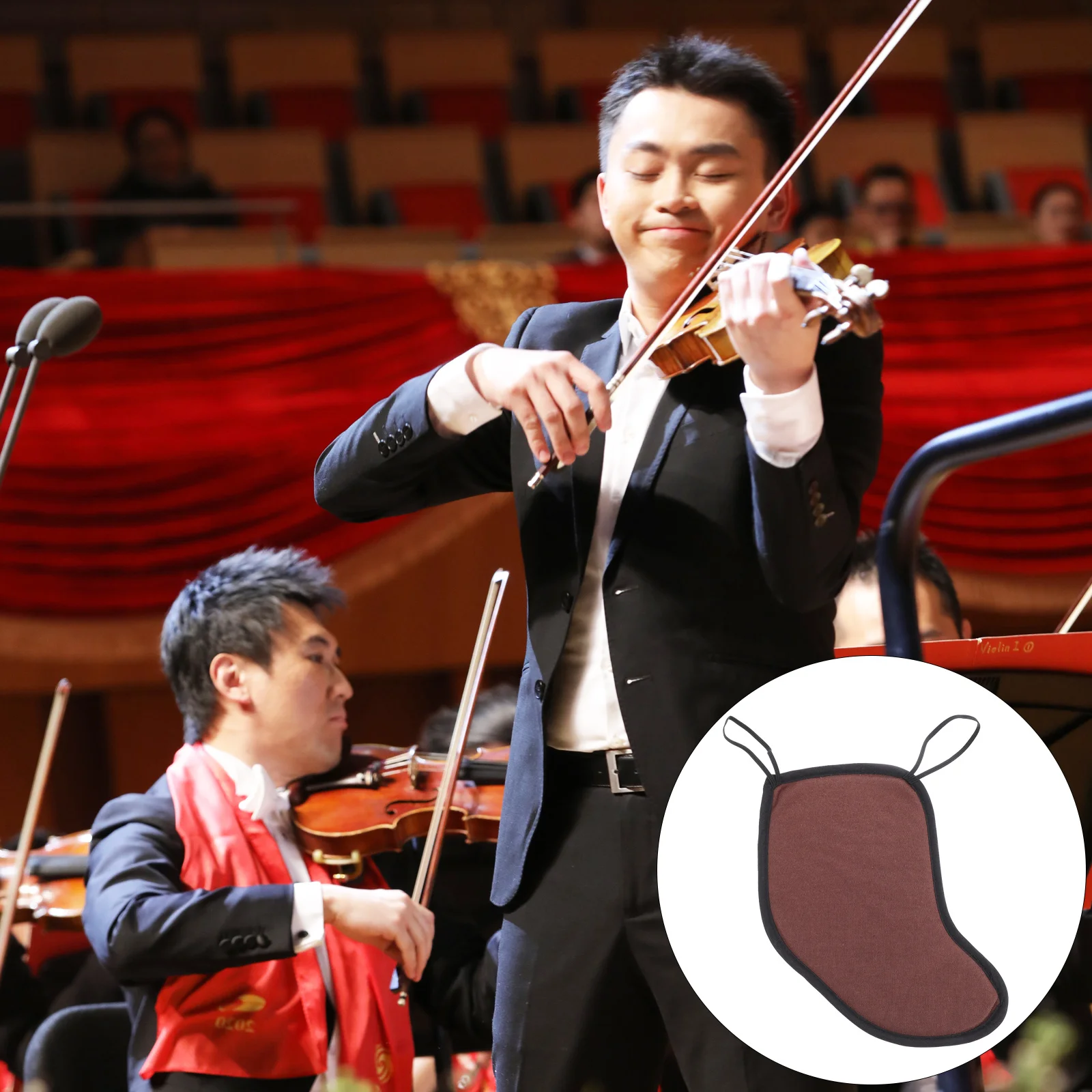 

1 pc Cotton Violin Chin Rest Cover 3/4-4/4 Size Foldable Sweat Absorbent Non-Slip Protection Pad For Violin Players Instrument