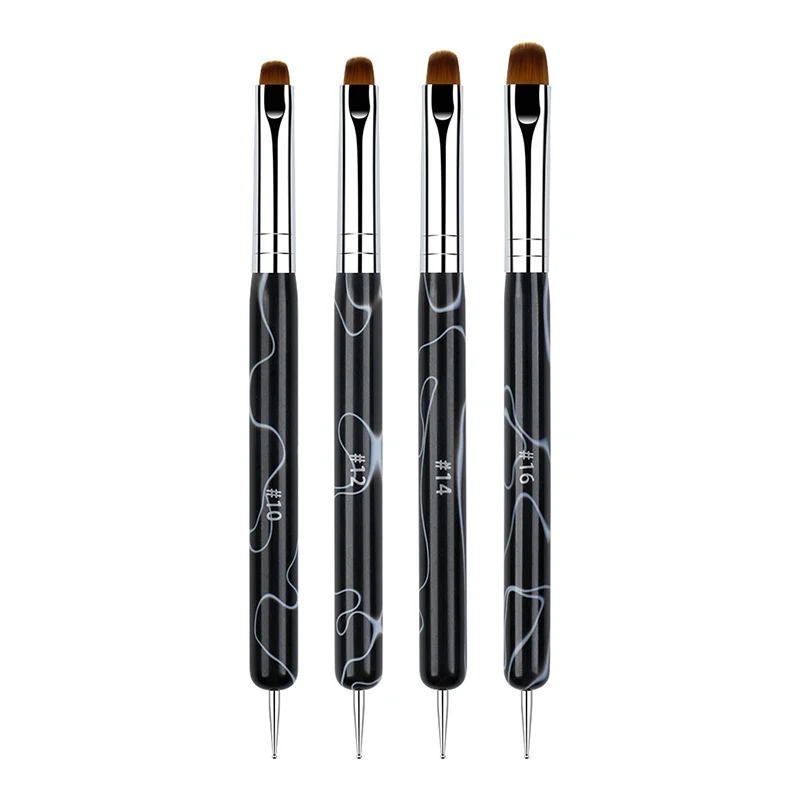 

1/4 шт., кисть для французского дизайна ногтей, двухсторонняя ручка для дизайна ногтей, акриловый рисунок, стразы, гель, живопись, деревянная/акриловая ручка