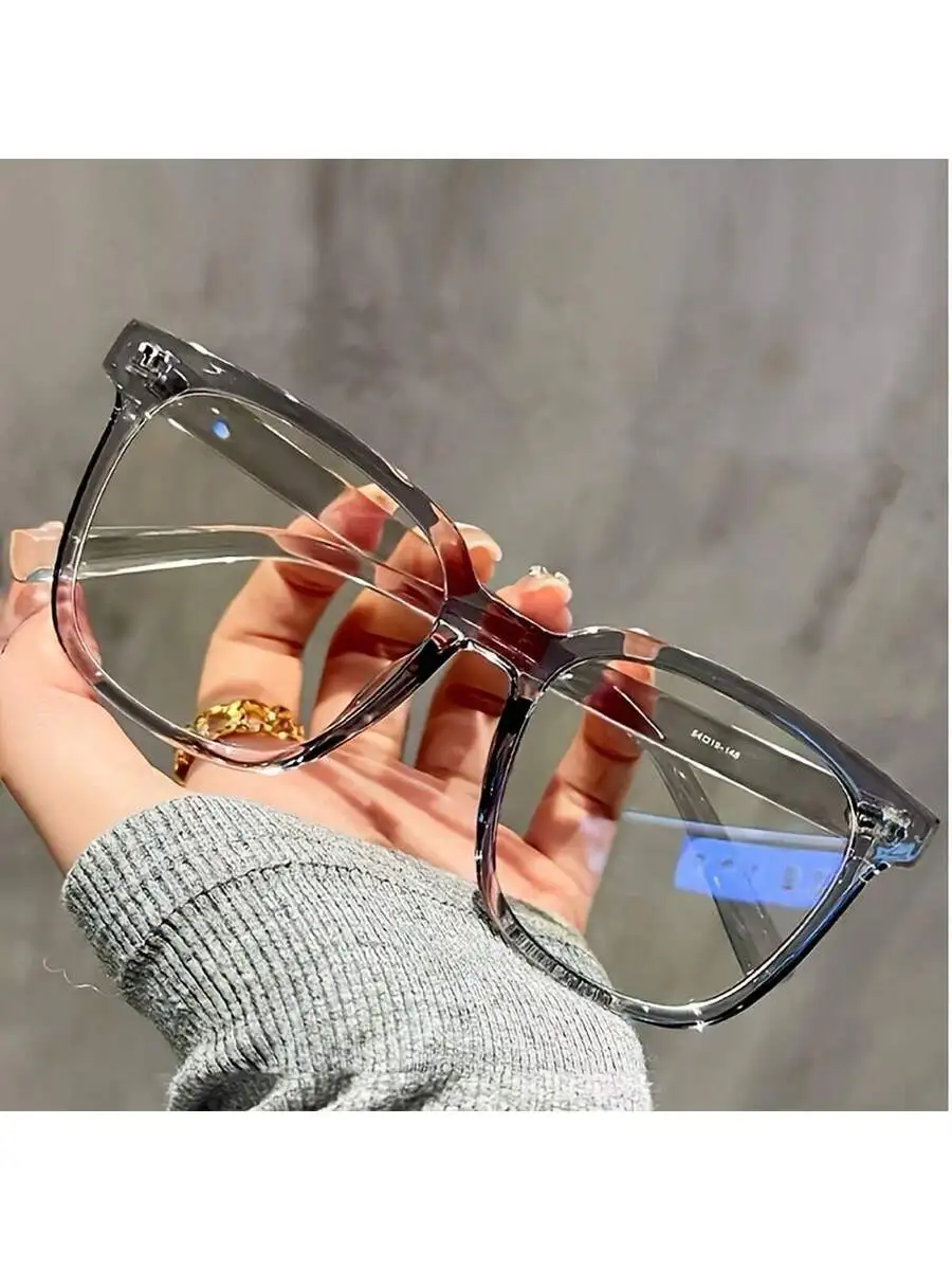 3 Pieces Set Of Unisex Square Frame Optical Glasses For Daily Wear, Campus Style Face Shaped Flat Glasses (Large Frame Glasses)