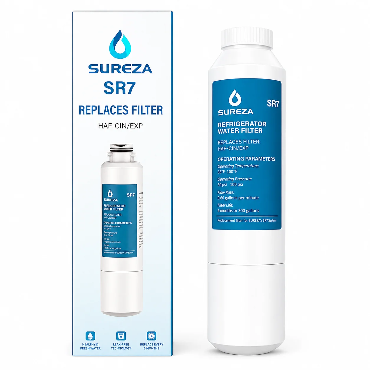 Kühlschrank-Wasserfilter-Ersatz für Samsung DA29-00020B HAF-CIN/EXP - Kompatibel mit RF28HMEDBSR RF28K9380SR Kartusche