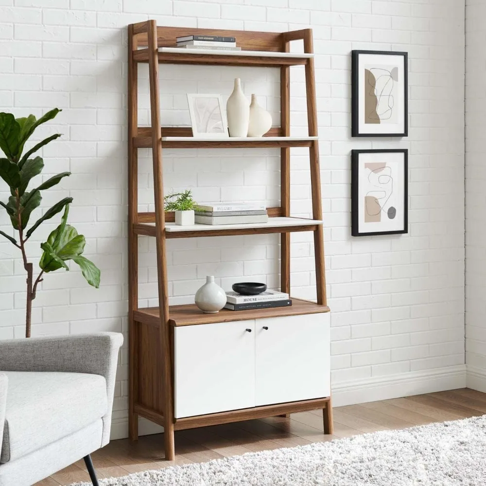 Bixby Display Case, 33" Bookshelf, Walnut White