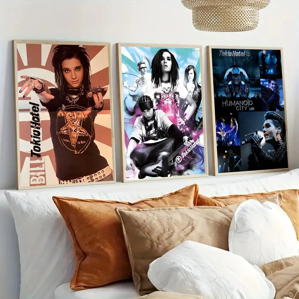 T-Tokio Hotel Band Poster Modern Home Living Bedroom Bar Hallway Waterproof Wall Art Aesthetic Decor