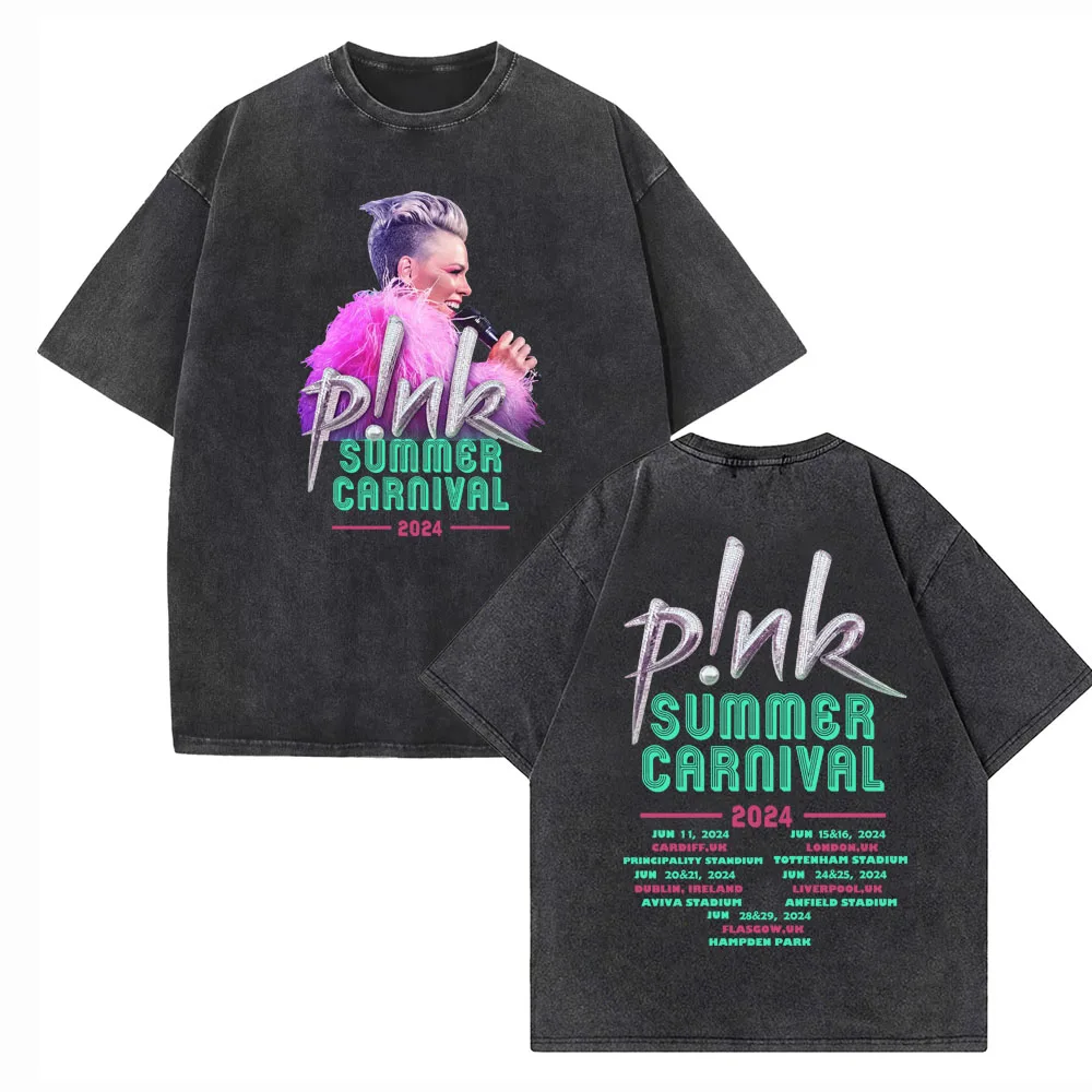 

Pink Singer Summer Carnival 2024 Shirts Harajuku Streetwear Cotton Vintage T-Shirt