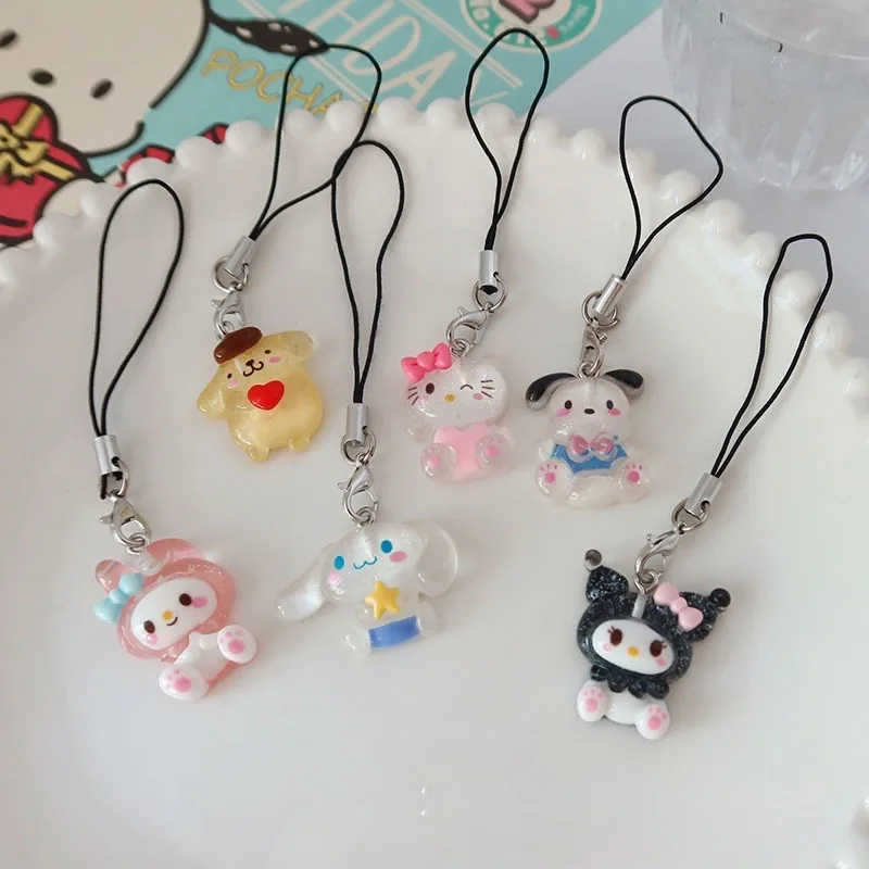 

Kuromi Sanrio Phone Strap Cute Cartoon Glitter Full Body My Melody Pendant Student Gift