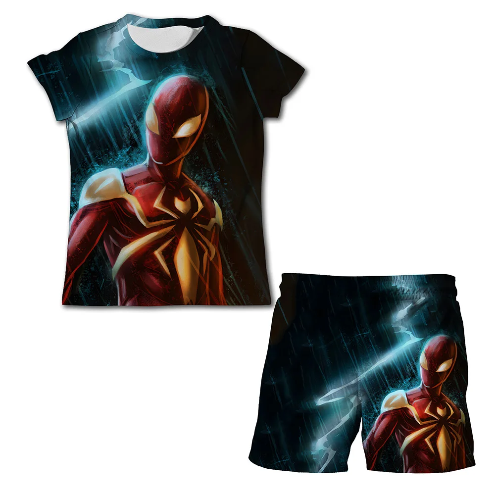 Ragazzi ragazze Spiderman set di vestiti abbigliamento per bambini tute estive a maniche corte magliette soniche e pantaloni corti costumi abiti