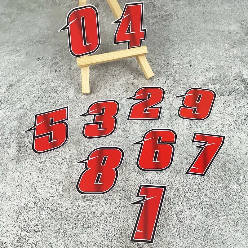 Racing Number 0-9 Scooter Stickers Waterproof DIY Vinyl Decals for Motorcycle Fuel Tank Fairing Side Panel Custom Decor