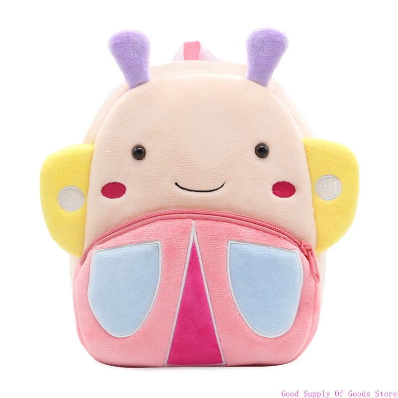 New Cute Girls School Backpack Cute Pink Butterfly Kids Plush Backpack Kindergarten School Bag