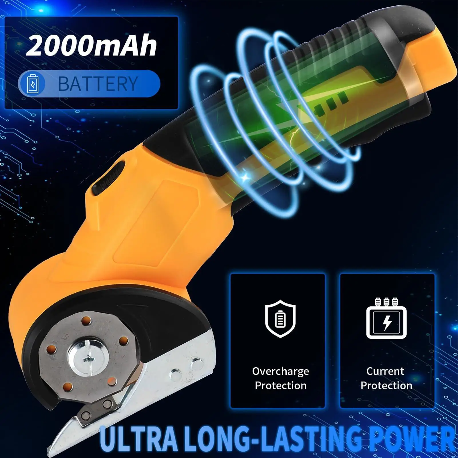 

Electric Cardboard Cutter 320RPM Portable Box Cutting Tool With Safety Lock And LED Light Rechargeable Rotary Electric Scissors