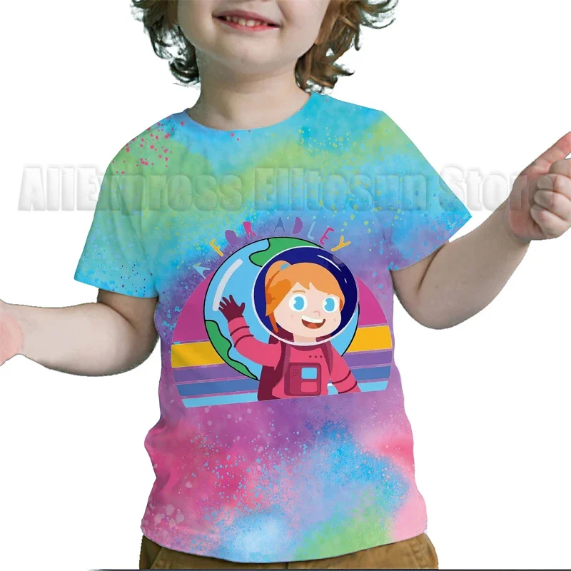 A for Adley T Shirt Summer Unicorn Rainbow 3d Print Children Short-sleeved Tops T-shirts Fashion Ice Cream Pattern Tees Clothes