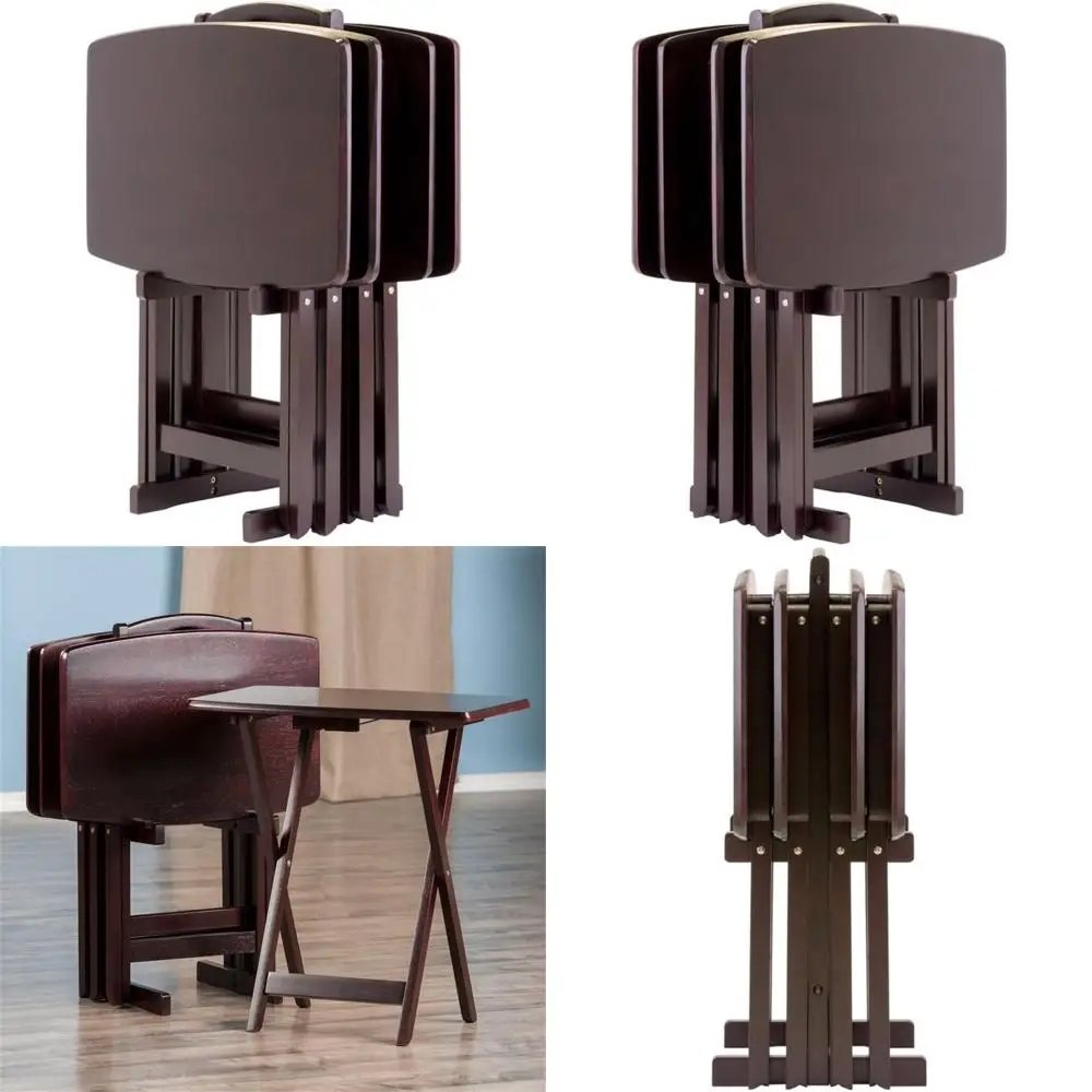 

Espresso-Stained 5-Piece Large Solid Wood Snack Table Collection