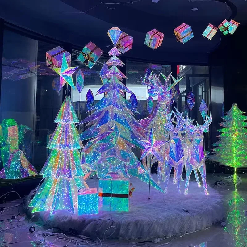 

【From China】Colorful Deer Christmas Tree LED Light Color Film for Outdoor Landscape Decoration for Halloween Christmas Street De
