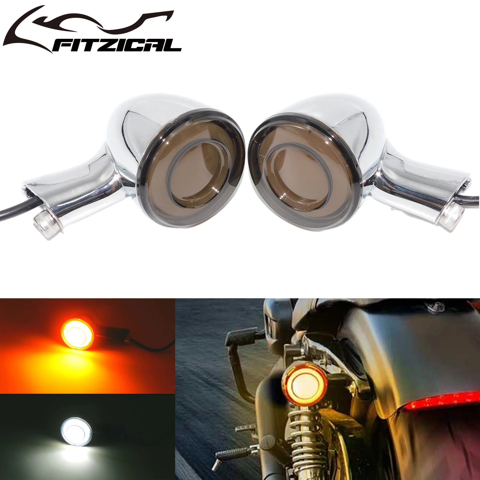 LED Motorcycle Chrome Turn Signals Indicators Blinker Lights Short Bracket For Harley Sportster Super Low Iron XL Custom 1992-Up