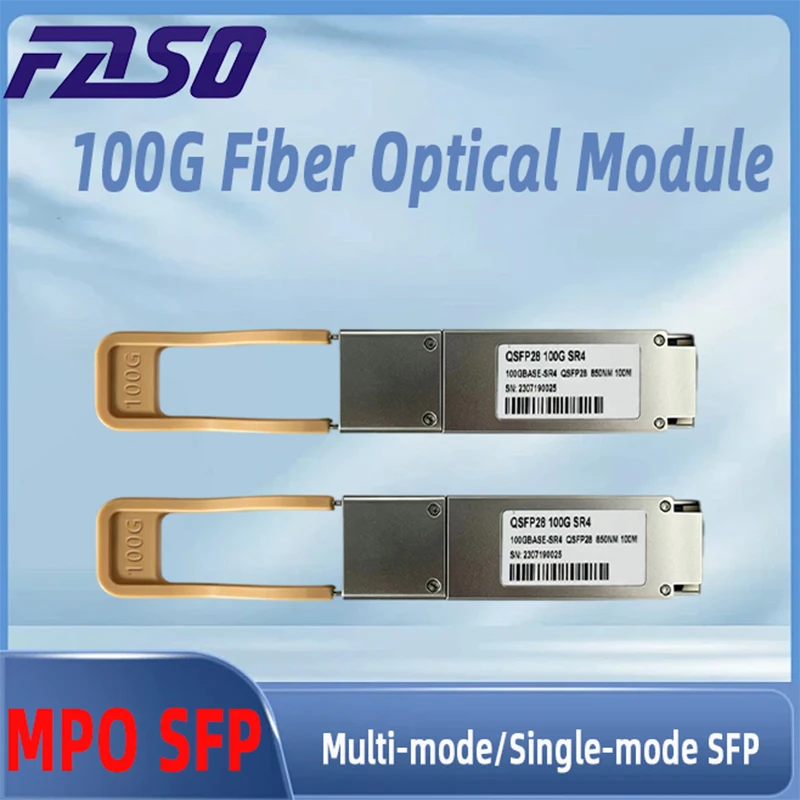 100G SFP SR Optical Module 100GBASE-SR MPO Dual LC SFP28 Transceiver Compatible For Mellanox,Intel,Mikrotik..Fiber Switch