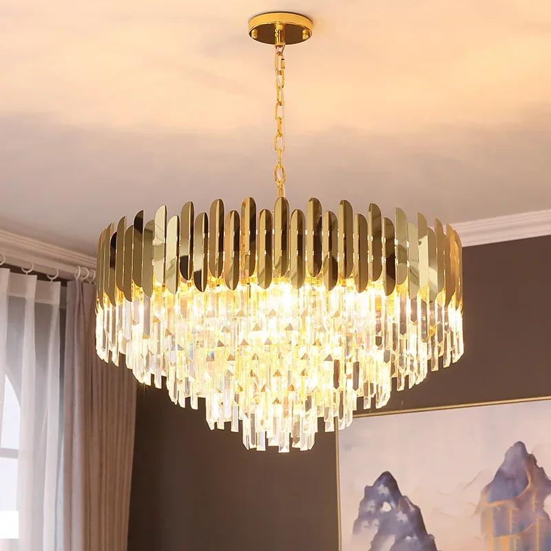 

Gold Silver Desinger Dimmable LED Chandelier Lighting Hanging Lamps Lustre Suspension Luminaire Lampen For Stair case Foyer