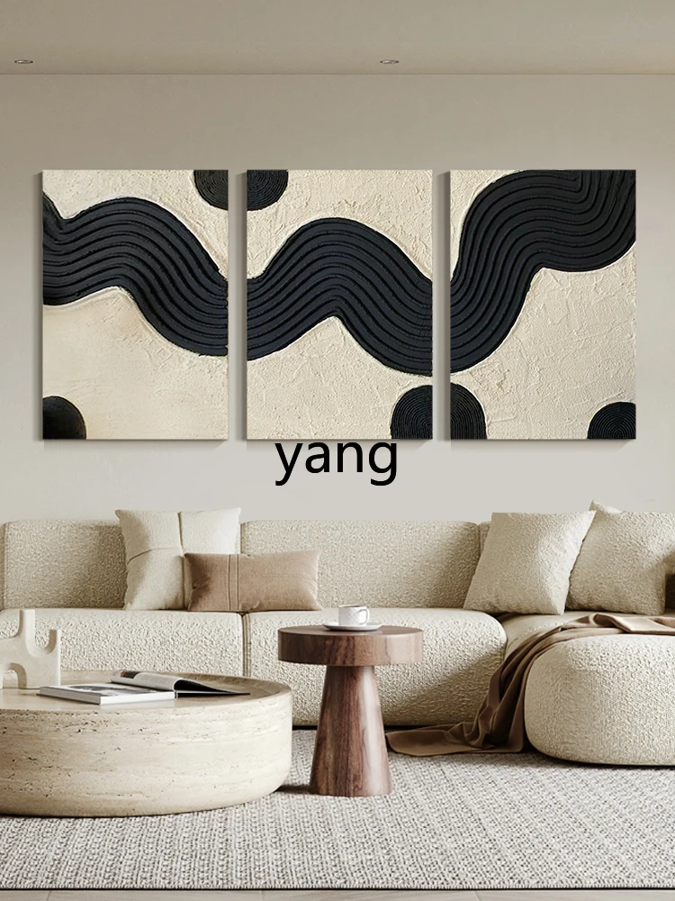 L'm'm Living Room Sofa Triple Decorative Painting Simple Three-Dimensional Black and White Abstract Bedroom Bedside Painting