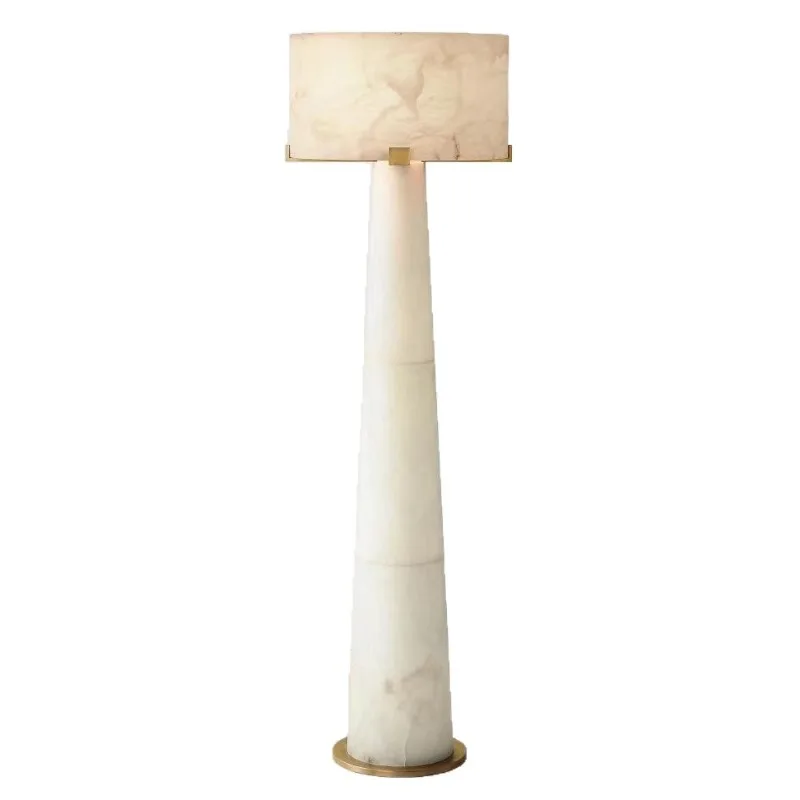 Lámpara de pie de mármol natural importado de alta gama, estilo nórdico moderno, para sala de estar de hotel o villa de lujo.