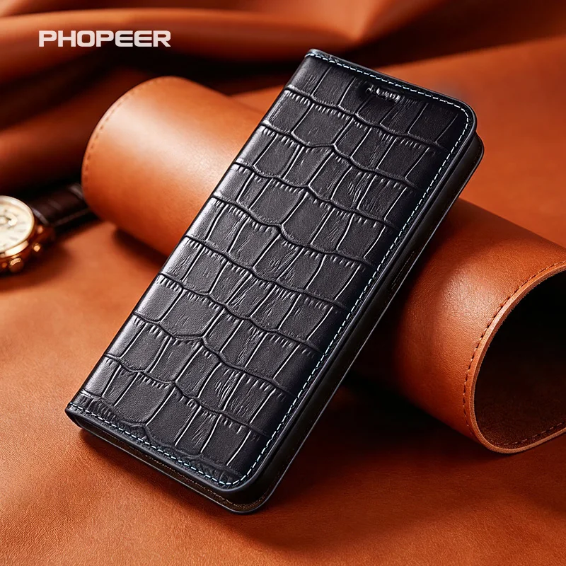 Luxury Genuine Leather Case for Realme Q5 Q5i Q5X Q3 Q3i Q2i C71 C75 Bamboo Joint Texture Phone Case