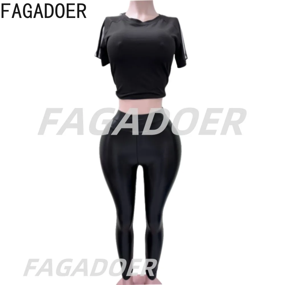 FAGADOER Pantaloni sexy in pelle nera Pantaloni leggings aderenti elastici a vita alta da donna Pantaloni skinny streetwear femminili Primavera Novità