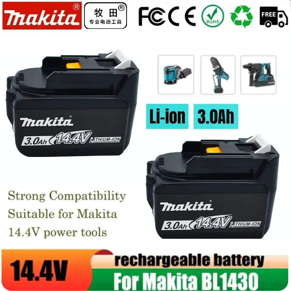 

14.4V Replacement Lithium Battery 3000mAh For Makita BL1430 LXT200 BL1415 194558-0 194559-8 194066-1