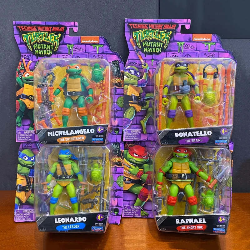 New In Stock Ninja Turtles Mutant Mayhem Anime Figure Leonardo Michelangelo Doll Statues Action Figure Toys Kids Christmas Gift