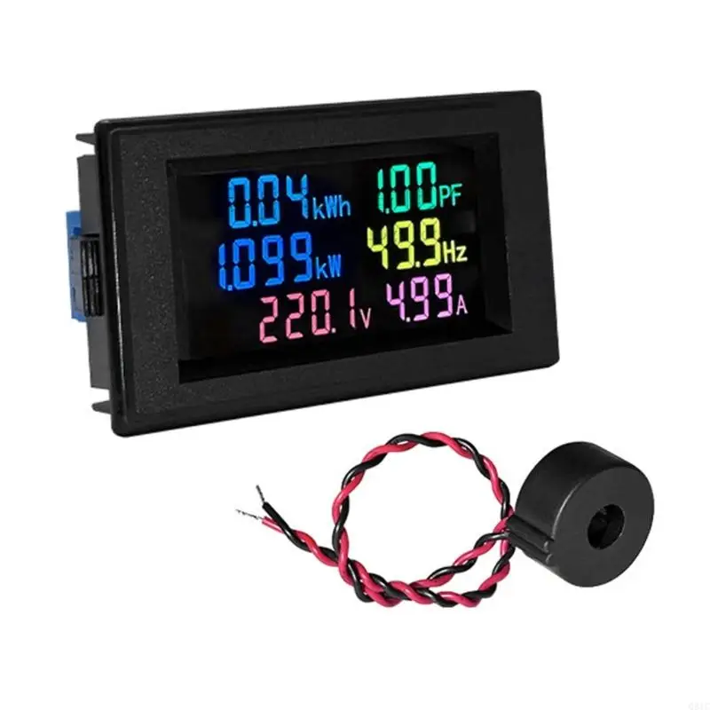 Q81C Home High Precise Single Phase Energy Monitoring Meter Realtime Electrical Parameter Analysis Color Display ABS Material