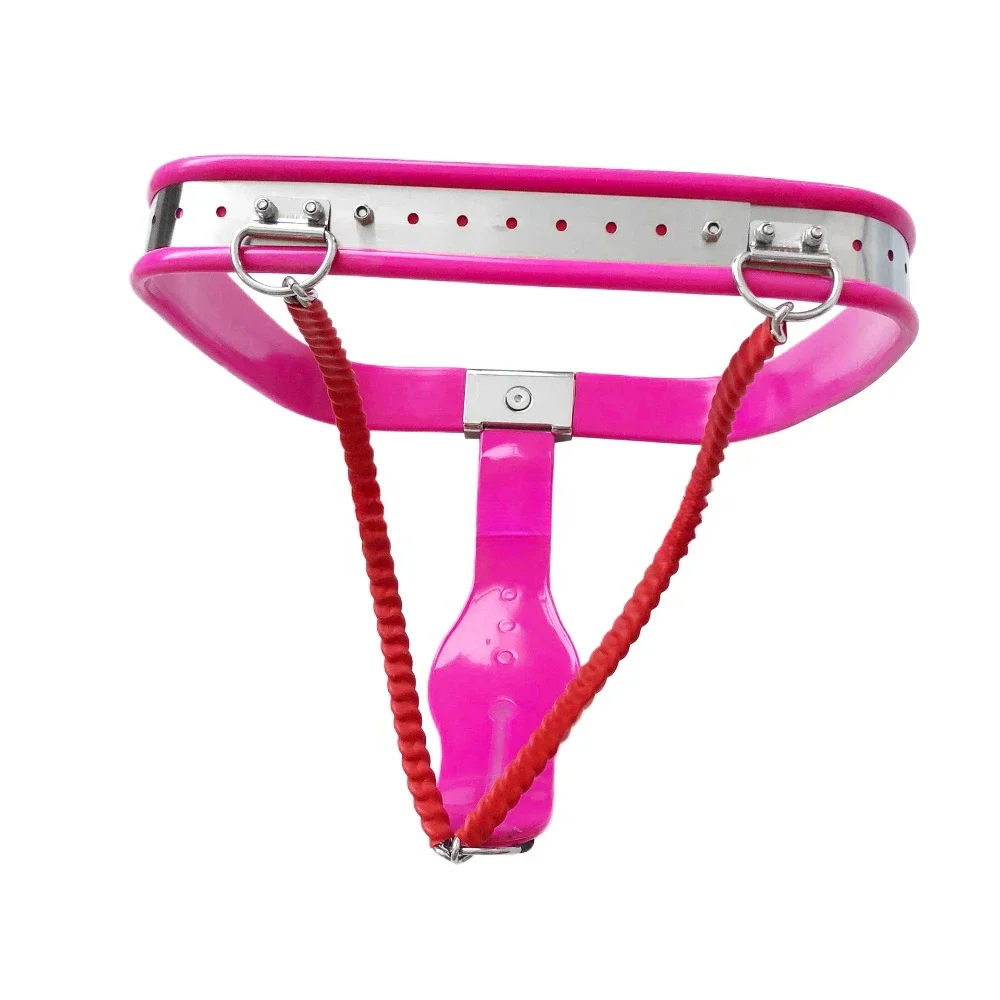 Stainless Steel Female Chastity Belt Underwear Pants With Vagina Plug BDSM Bondage Gear Woman Chastity Lock Device Adult SexToys