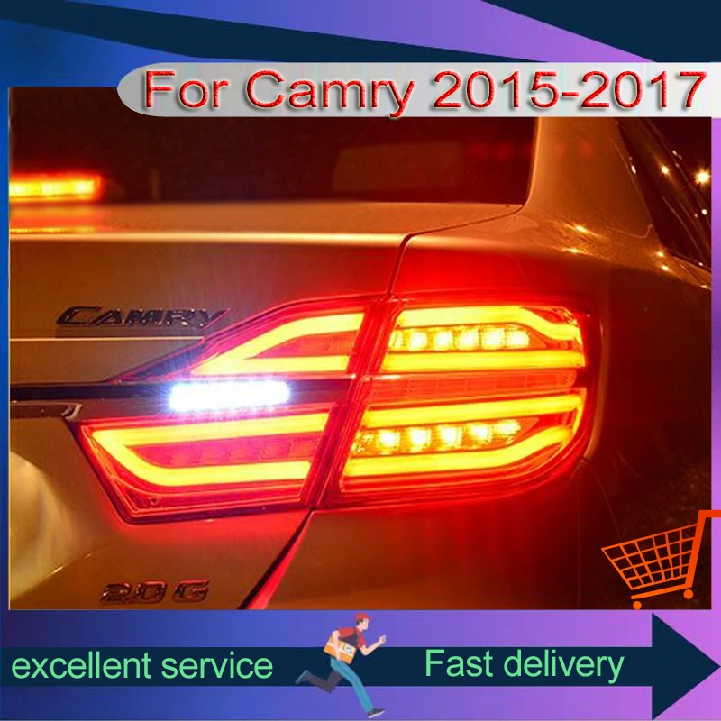 Auto Rear Lamp For Toyota Camry 2015-2017 Modification Assembly Upgrade DRL Turn Singal Light Full LED Taillight Car Accessories