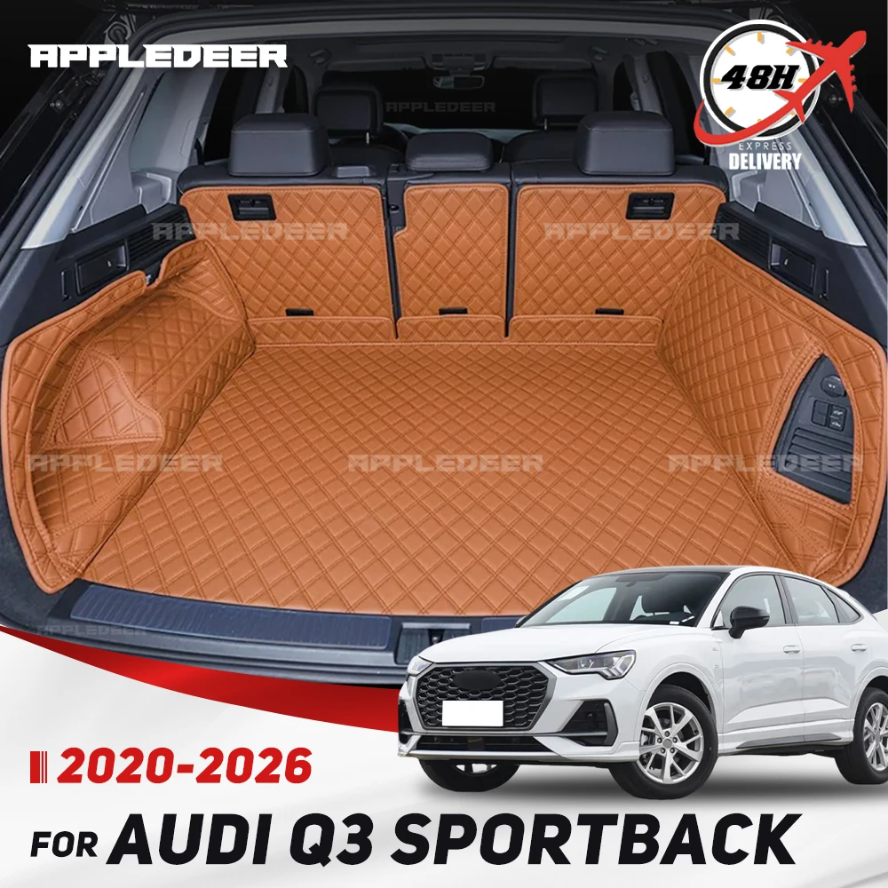Für Audi Q3 Sportback 2020-2026 2025 2024 2023 Auto Vollflächige Kofferraummatte Schutzpolster Laderaumauskleidung Innenraum-Zubehör