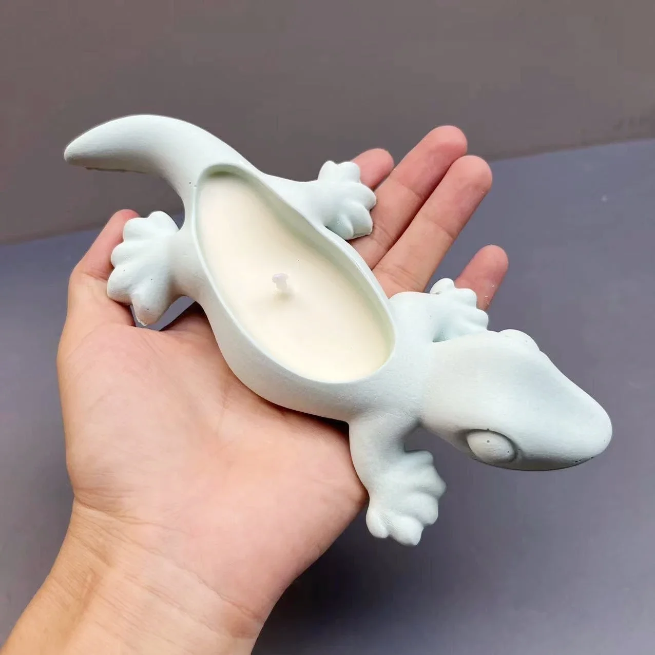 16-20cm Large seal dolphin whale storage box gypsum mold Lizard candle cup resin silicone mold gecko tea lamp cup concrete mold