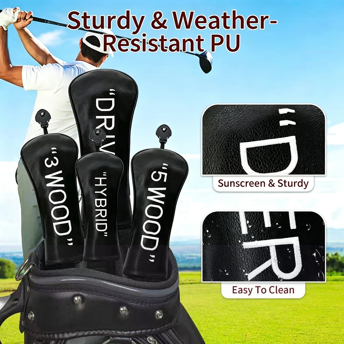 4Pcs PU Golf Club Headcovers G - Golf Driver recension och pris
