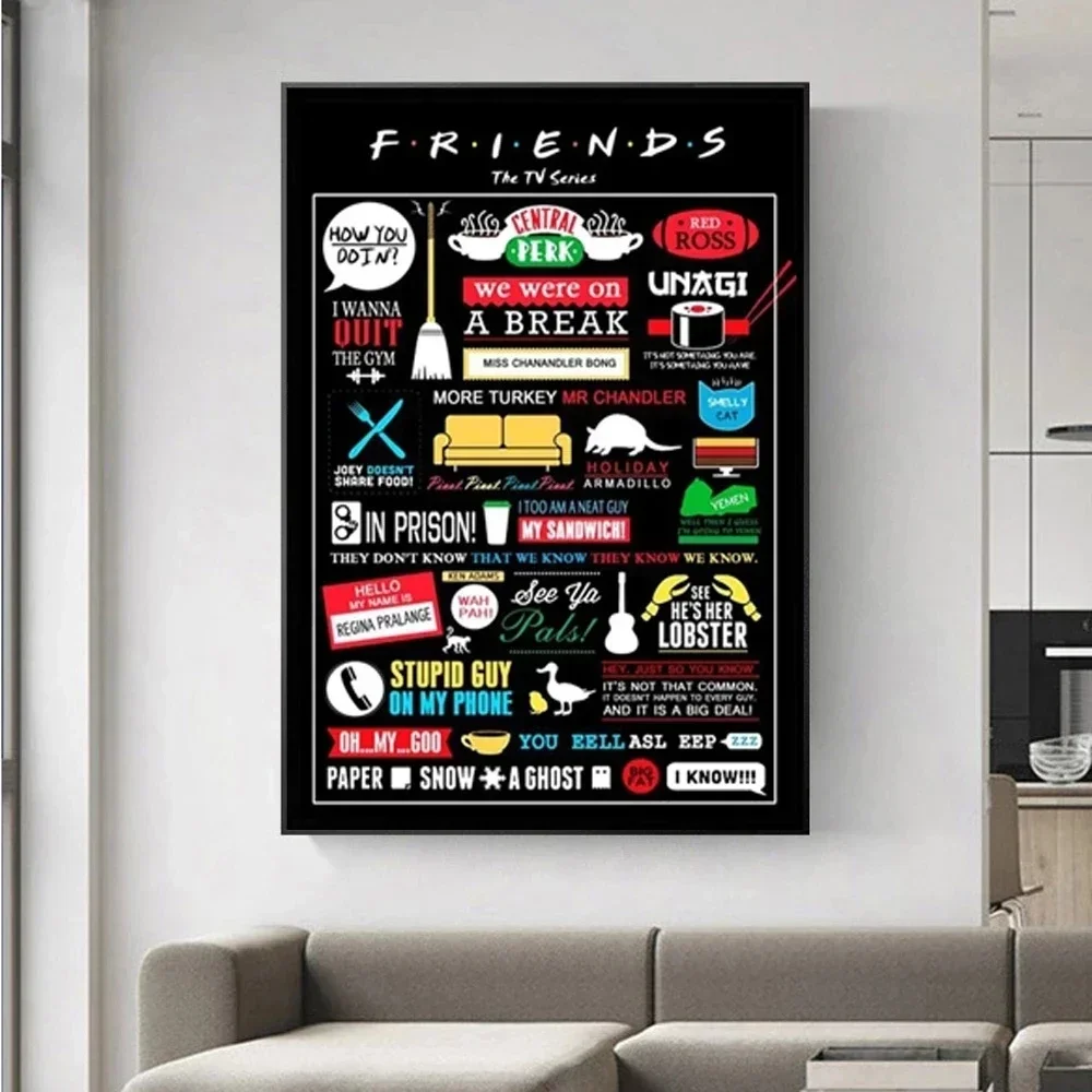 1pc Frameless Classic Friends TV Show Fun Friends Aesthetic Poster and Print Wall Art Pictures for Living Room Bedroom Home Deco