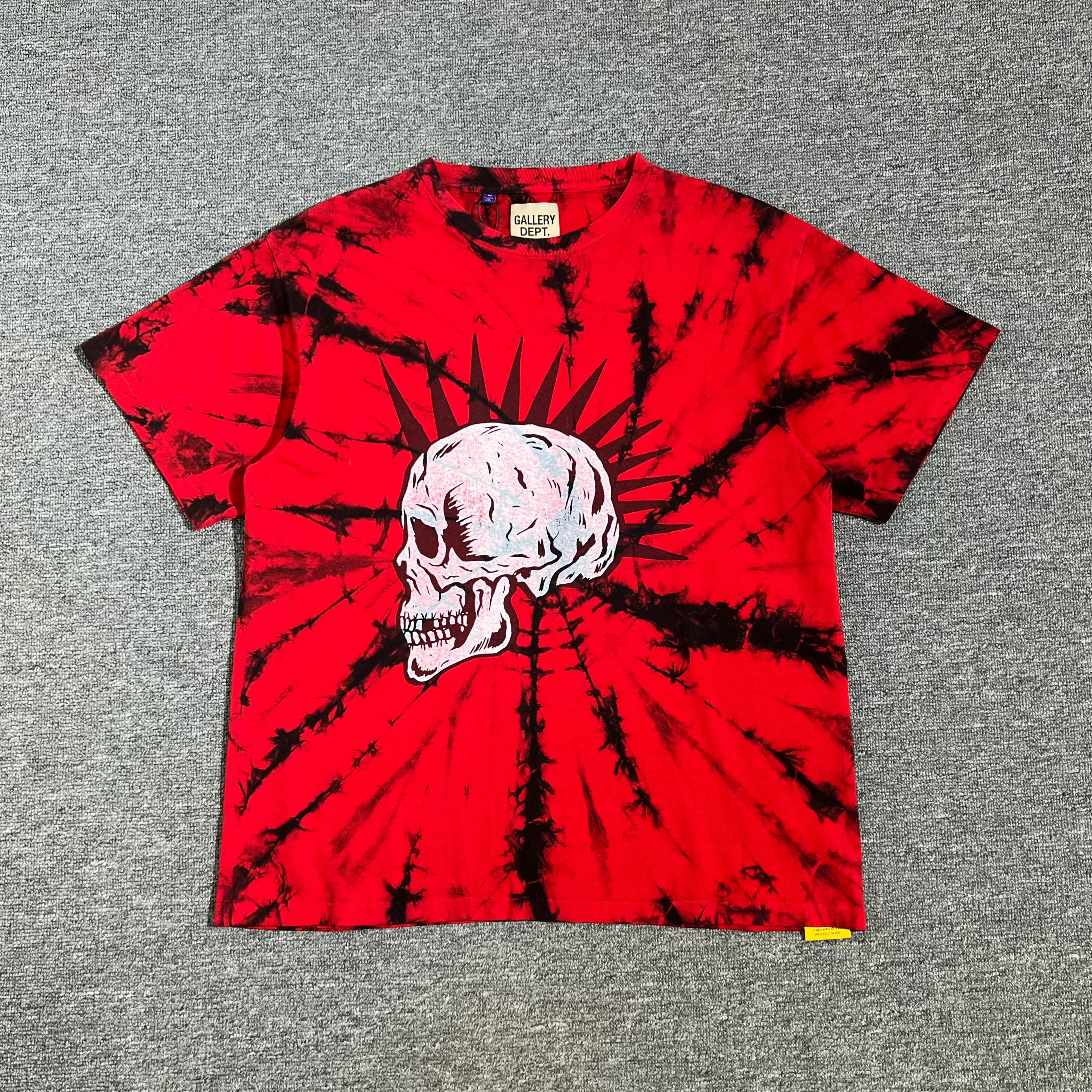 

Exploited T-irt High Street Tie Dye Skull Spiral Pattern ort Sve Cotton Crew Ne Casual Top for Youth Men Women